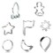 CookieCutter.com Moon Landing Cookie Cutter 8 Pc Set, 3 - 4.5 in, Tin Plate Steel, USA
